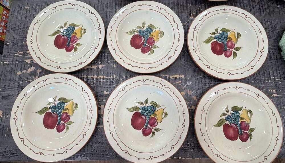 Home Around the Orchard Dinner Plates, Fruit Motif Ceramic